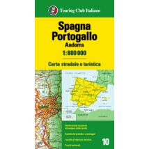 Cartographia Spanyolország, Portugália, Andorra autótérkép - TCI - 9788836578030