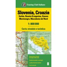 Cartographia Szlovénia, Horvátország, Szerbia, Bosznia-Hercegovina, Montenegro, Macedonia autótérkép - TCI - 9788836580057