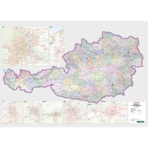 Cartographia Ausztria postai irányítószámos íves térkép 1: 500 000  Freytag 9783707913569