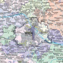 Cartographia Ausztria postai irányítószámos íves térkép 1: 500 000  Freytag 9783707913569