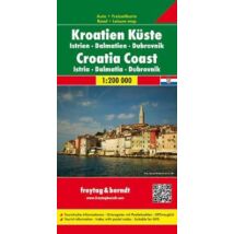 Cartographia Horvátország partvidéke, Isztria - Dalmácia - Dubrovnik 1: 200 000 Freytag 9783707904604