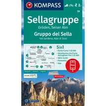 Cartographia K 59 Dolomitok: Sella-csoport / Gröden / Seiseralm turistatérkép-9783991218661