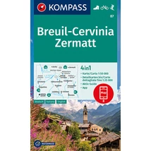 Cartographia K 87 Breuil-Cervinia-Zermatt turistatérkép 9783991212256