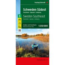 Cartographia Svédország résztérkép (3) Délkelet - Stockholm - Uppsala - Linköping térkép - Freytag-9783707919936