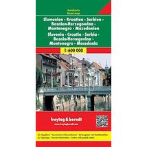 Cartographia Szerbia-M,Horváto.,Szlov.Bosznia keményborítós térkép (Freytag) 9783707904284