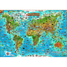 Cartographia Világtérkép gyerekeknek - gyermektérkép, lécezett 