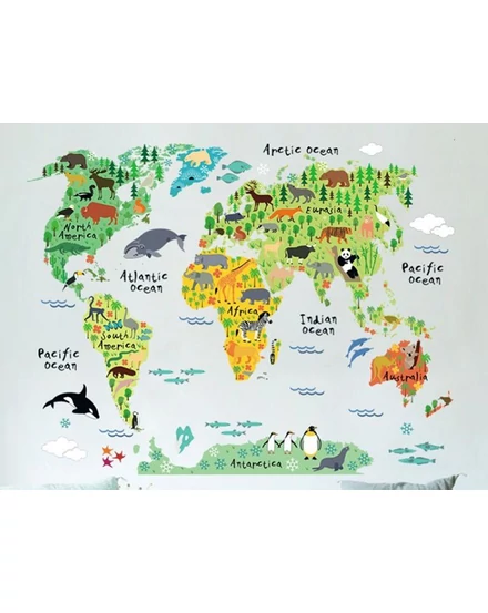 Cartographia Világtérkép falmatrica gyerekeknek 