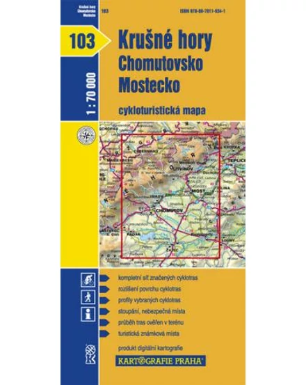 Cartographia CM 103 Érchegység, Chomutovsko, Mostecko kerékpáros térkép 9788070119341