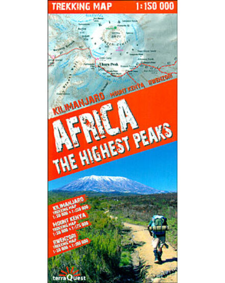 Cartographia Afrika legmagasabb pontjai trekking térkép 9788361155287