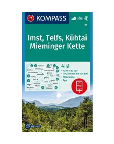 Cartographia K 35 Imst, Telfs, Kühtai, Mieminger Kette turistatérkép 9783990444139
