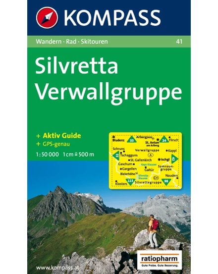 Cartographia K 41 Silvretta-Verwallgruppe turistatérkép 9783854910473