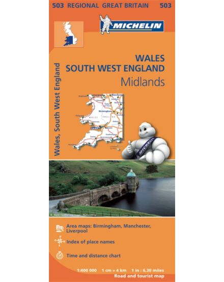 Cartographia  - Wales, Nagy-Britannia (délnyugati rész) térkép - Michelin 403/503