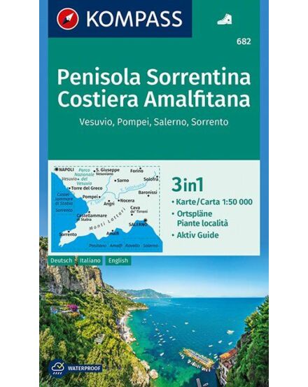 Cartographia K 682 Sorrentói-félsziget és Amalfi-part turistatérkép 9783990444269