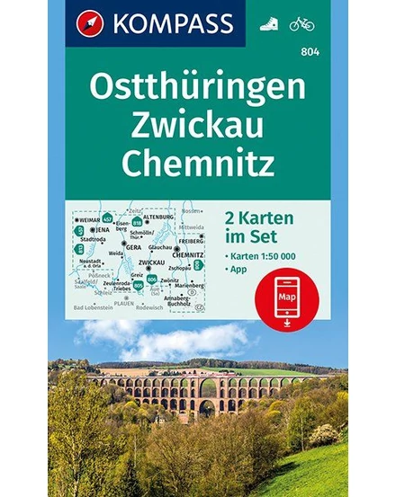 Cartographia K 804 Kelet-Türingia, Zwickau, Chemnitz turistatérkép 9783990444177