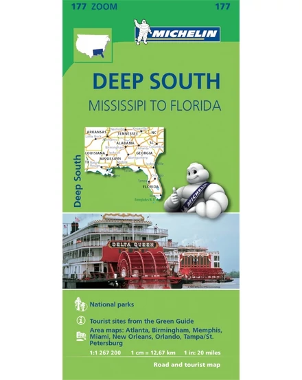 Cartographia USA Zoom - Missisipitől Floridáig (Deep South) térkép - Michelin 0177 9782067190559