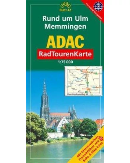 Cartographia Ulm és Memmingen környéke kerékpár térkép (42) - ADAC 9783826415586