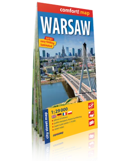 Cartographia Varsó térkép (laminált) 9788381901161