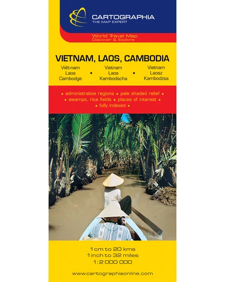 Cartographia Vietnám, Laosz, Kambodzsa térkép 9789633524763