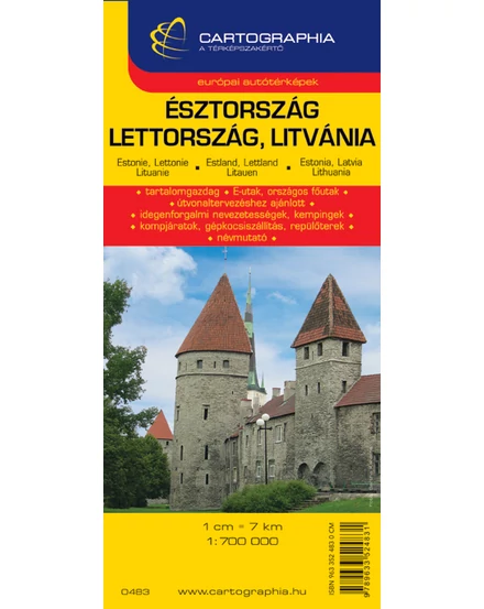 Cartographia Észtország, Lettország, Litvánia térkép 9789633524831