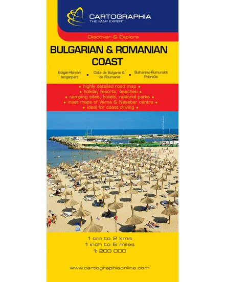 Cartographia Bolgár-Román tengerpart térkép 9789633525227