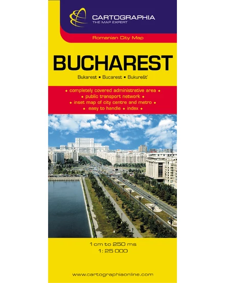 Cartographia Bukarest teljes várostérkép 9789633527535