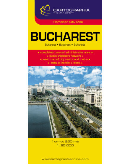 Cartographia Bukarest teljes várostérkép 9789633527535