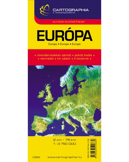 Cartographia Európa autótérkép 9789633529669