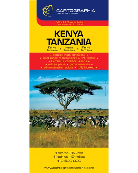Cartographia Kenya, Tanzánia térkép 9789633529744
