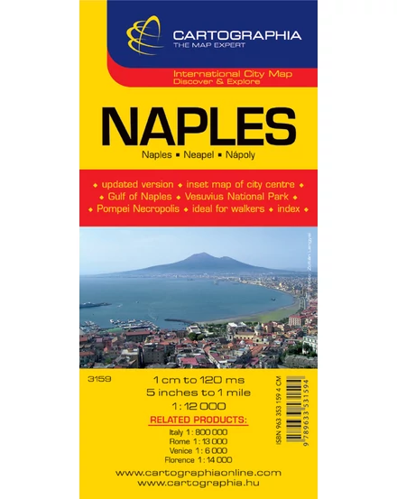 Cartographia Nápoly várostérkép 9789633531594