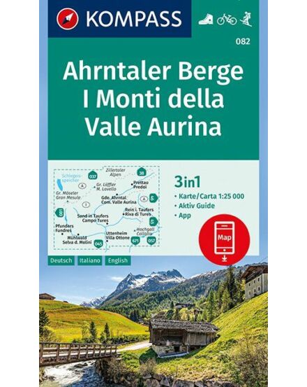 Cartographia K 082 Monti di Valle Aurina / Ahrntaler Berge turistatérkép 9783990444481