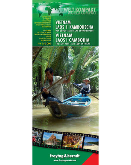 Cartographia Vietnám-Laosz-Kambodzsa World Compact térkép (Freytag) 9783707913705