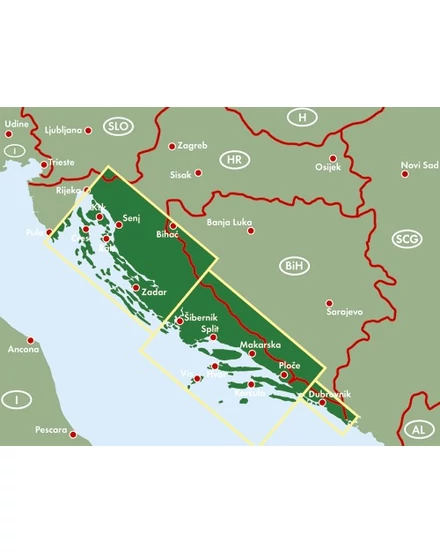 Dalmát-tengerpart 2 / Sibenik - Split - Vis térkép (Freytag)