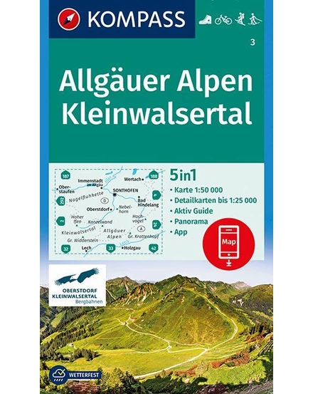 Cartographia K 3 Allgäuer Alpen, Kleinwalsertal turistatérkép 9783990444672