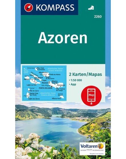 Cartographia K 2260 Azori-szigetek turistatérkép 9783990442678