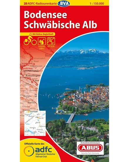 Cartographia Bodeni-tó / Sváb-Alpok - németországi kerékpáros túratérkép 9783870735555