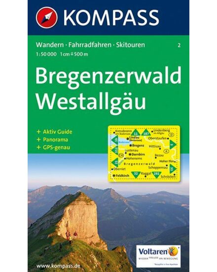Cartographia  - K 2 Bregenzerwald, Westallgäu turistatérkép