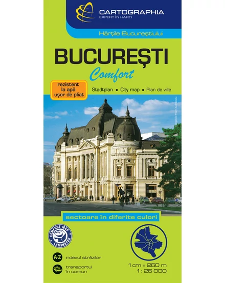 Cartographia Bukarest Comfort térkép (laminált) 9789633525647