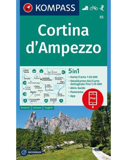 Cartographia K 55 Cortina d'Ampezzo turistatérkép 9783990444795
