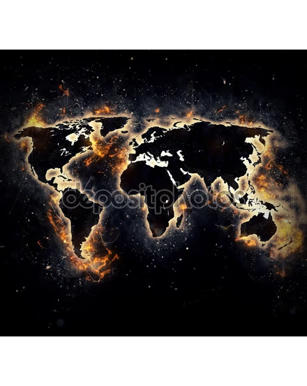 Cartographia Világtérkép Égő, keretes 
