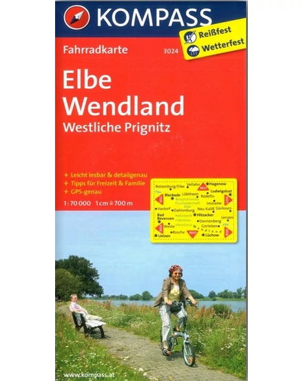 Cartographia K 3024 Elba, Wendland, Nyugat-Prignitz kerékpáros térkép 9783850265560