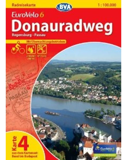 Cartographia Duna menti kerékpárút térkép Eurovelo 6 - 7/4. 9783870736163