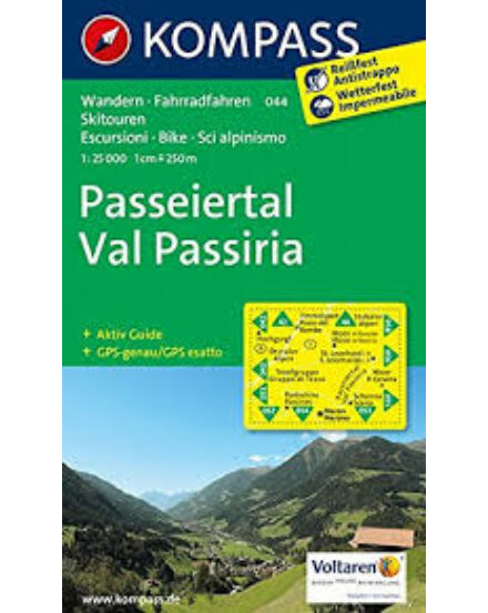 Cartographia K 044 Passeiertal/ Val Passiria turistatérkép 9783850264563