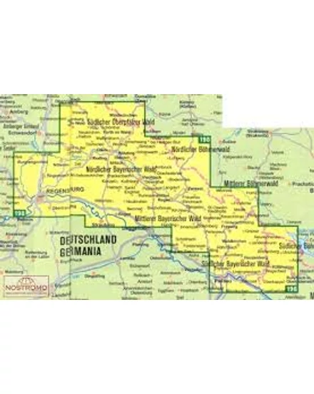 K 198 Bajor erdő (Bayerischer Wald) turistatérkép - 3 részes térképszett