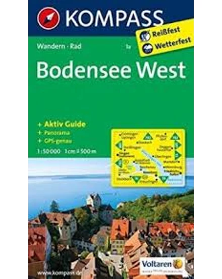 Cartographia K 1A Bódeni-tó nyugati rész turistatérkép 9783850268424