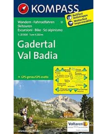 Cartographia K 51 Gadertal/ Val Badia turistatérkép 9783850266604
