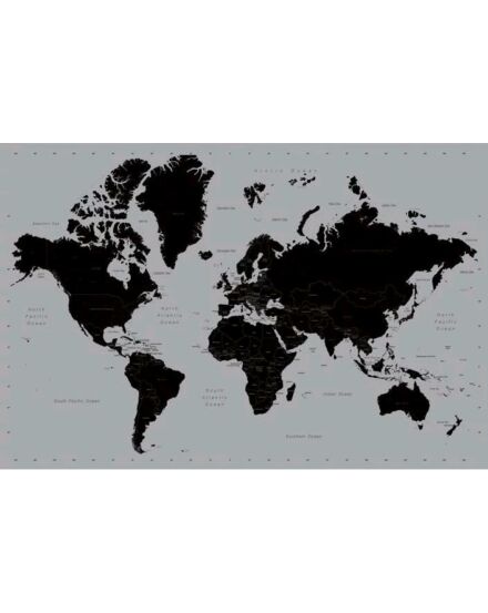 Cartographia Világtérkép BLACK, keretes 