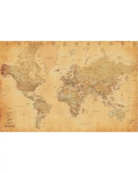 Cartographia Világtérkép ANTIK, keretes 