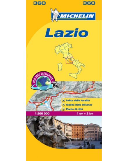 Cartographia Olaszország résztérkép: Lazio (360) 9782067126695
