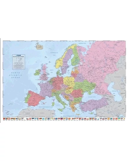 Cartographia Európa országai falitérkép - keretes 