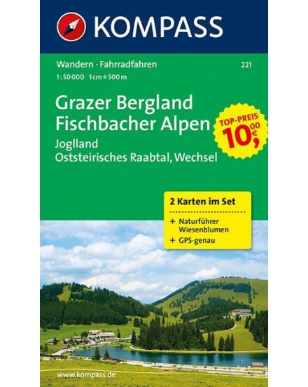 Cartographia K 221 Grazer Bergland/Fischbacher Alpok turistatérkép 9783990440209